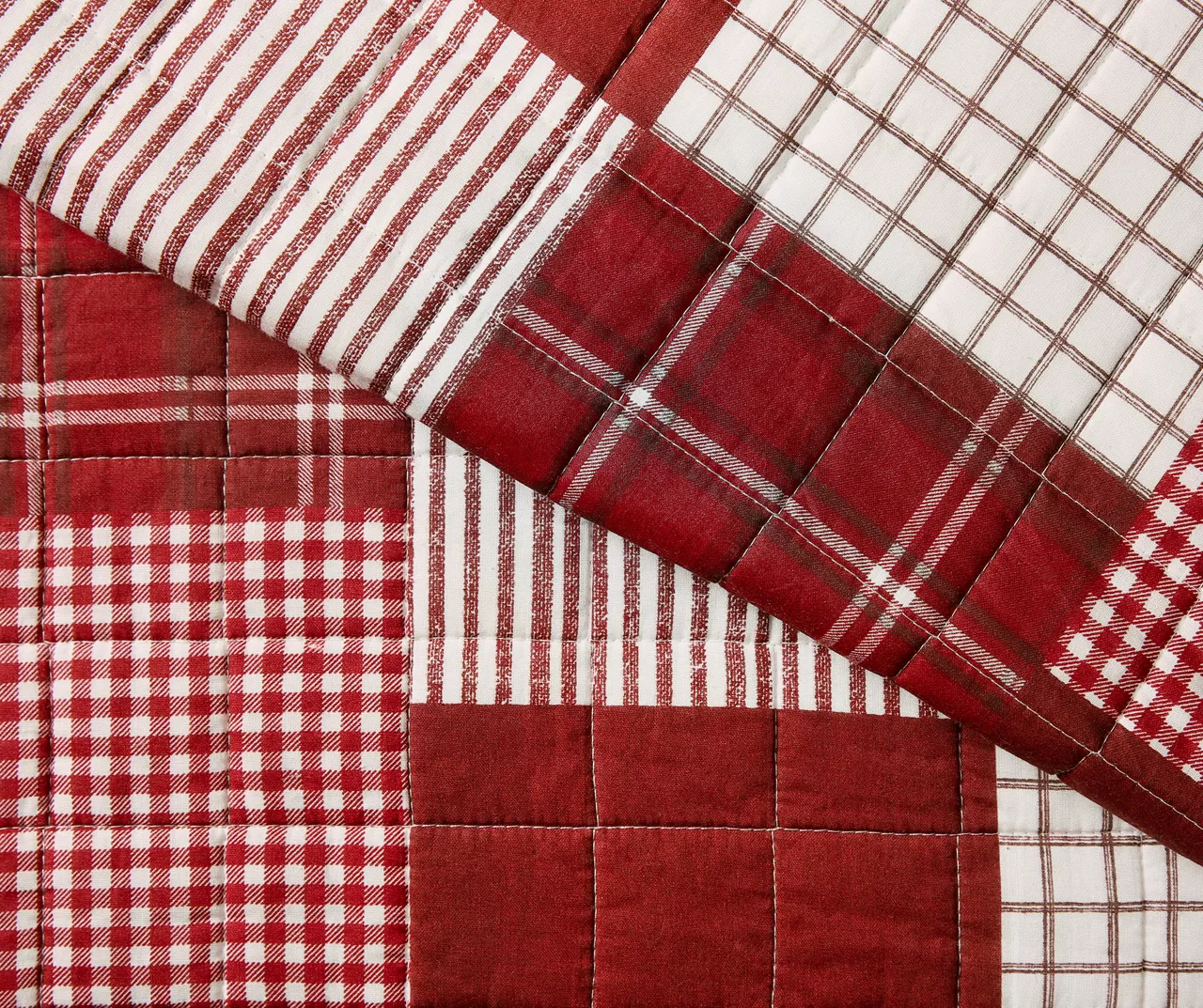 Greenville Plaid Patchwork Reversible 3-Piece Quilt Set - Image 13