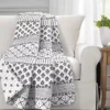 Monique White & Black Pattern Patchwork Quilted Throw, (50" X 60")