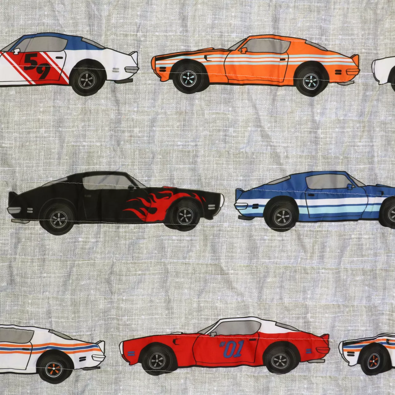 Beige Multicolor Race Cars Quilted Sherpa Throw, (50" X 60") - Image 4