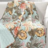 Blue & Yellow Floral Sydney Quilted Throw, (50" X 60")