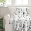 White & Black Eiffel Tower Paris Quilted Throw, (50" X 60")