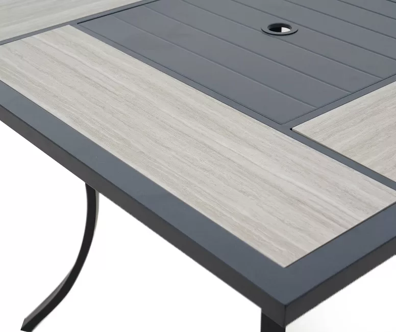 Rome Wood Look Tile Patio Dining Table - Image 4