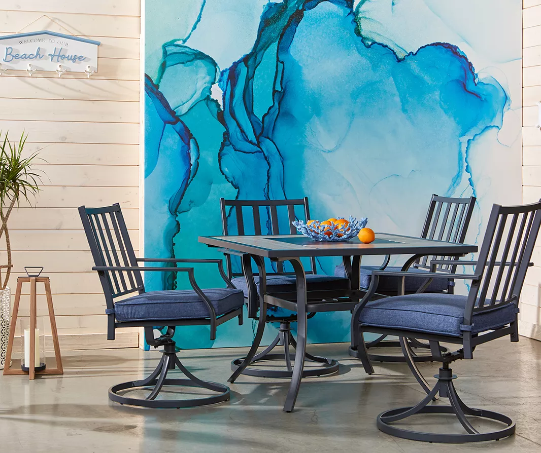 Rome Wood Look Tile Patio Dining Table - Image 9