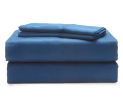 Navy 1250-Thread Count Full 4-Piece Sheet Set