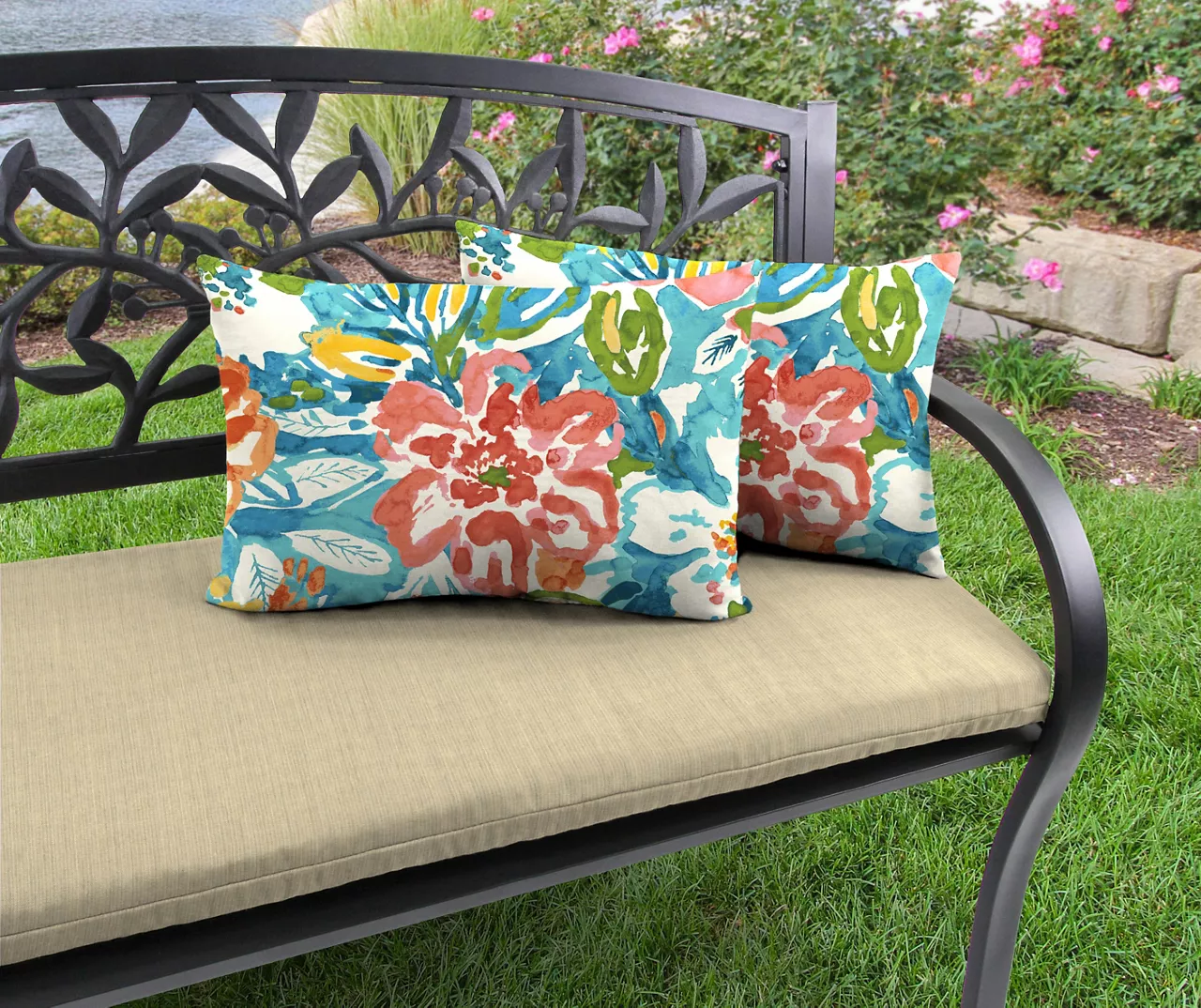 Sun River Sky Outdoor Throw Pillows, 2-Pack - Image 4