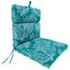 Sea Coral Turquoise French Edge Outdoor Chair Cushion