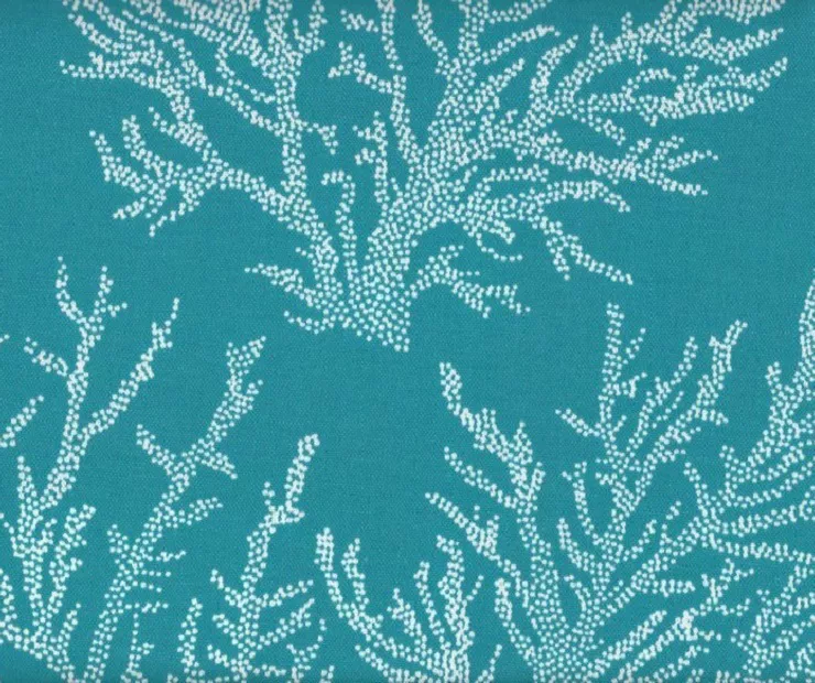Sea Coral Turquoise French Edge Outdoor Chair Cushion - Image 3