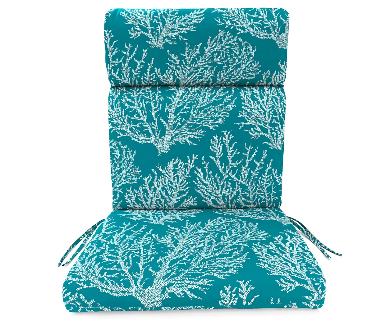 Sea Coral Turquoise French Edge Outdoor Chair Cushion - Image 6