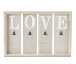 "Love" Gray & White Photo Clip Framed Wall Plaque