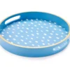 Blue & White Spots Round Decorative Tray