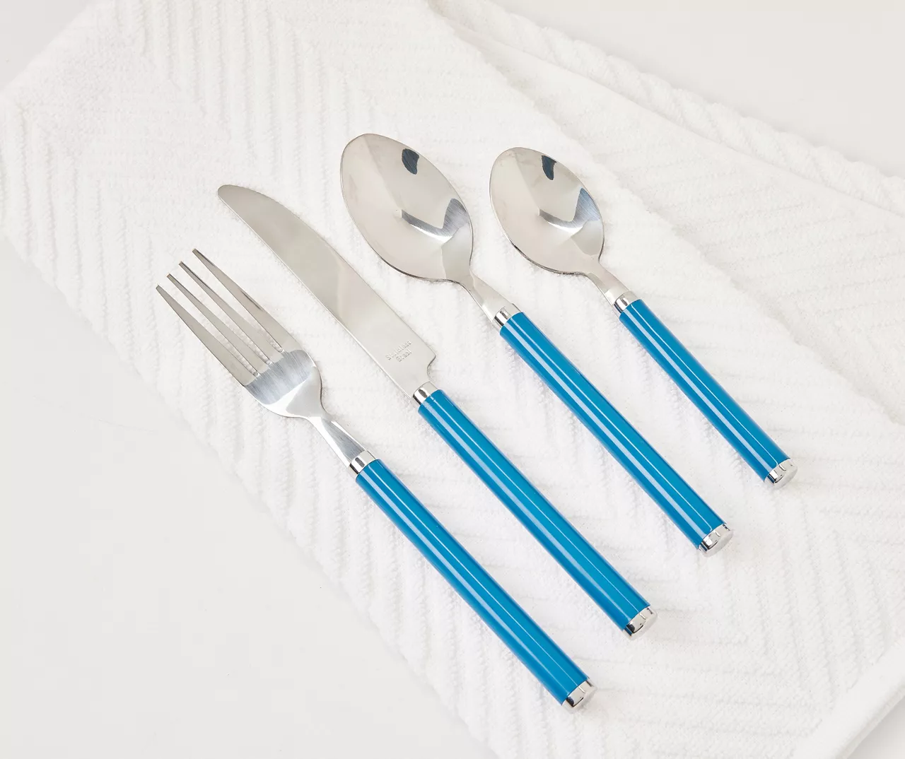 Real Living Teal Handle 16-Piece Flatware Set - Image 2