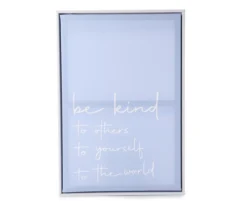 "Be Kind" Blue Framed Wrapped Canvas
