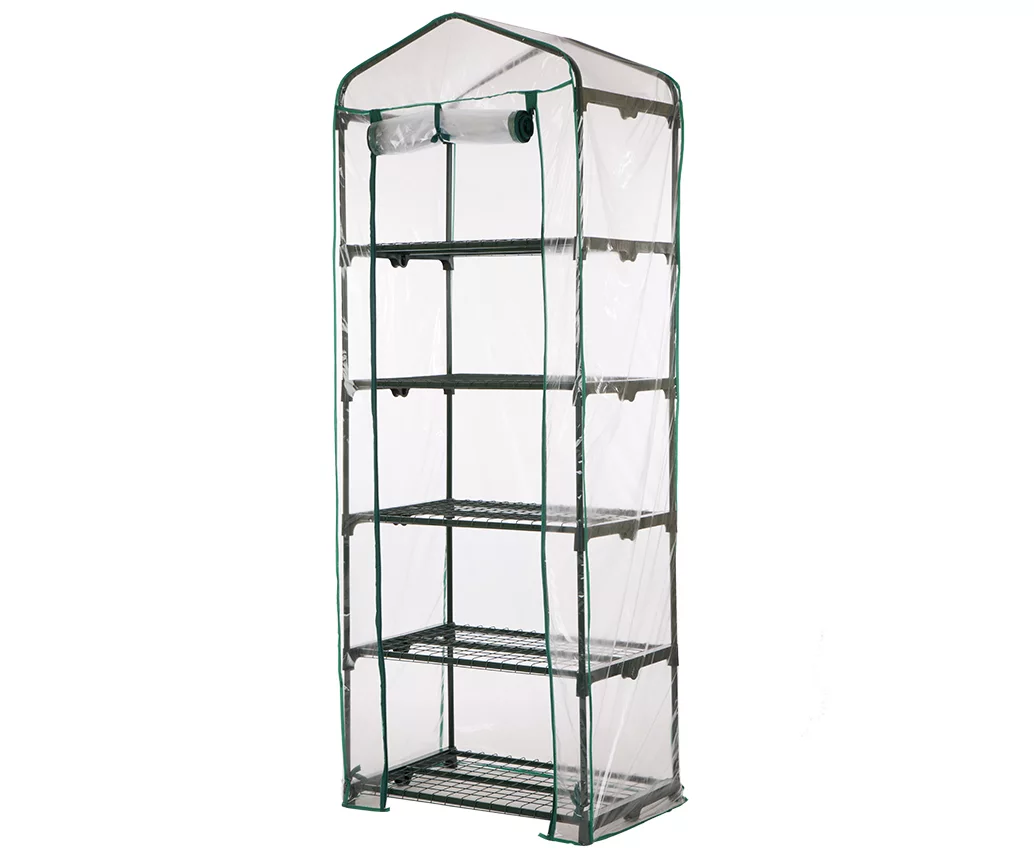 74.75" PVC & Metal 5-Tier Mini Greenhouse