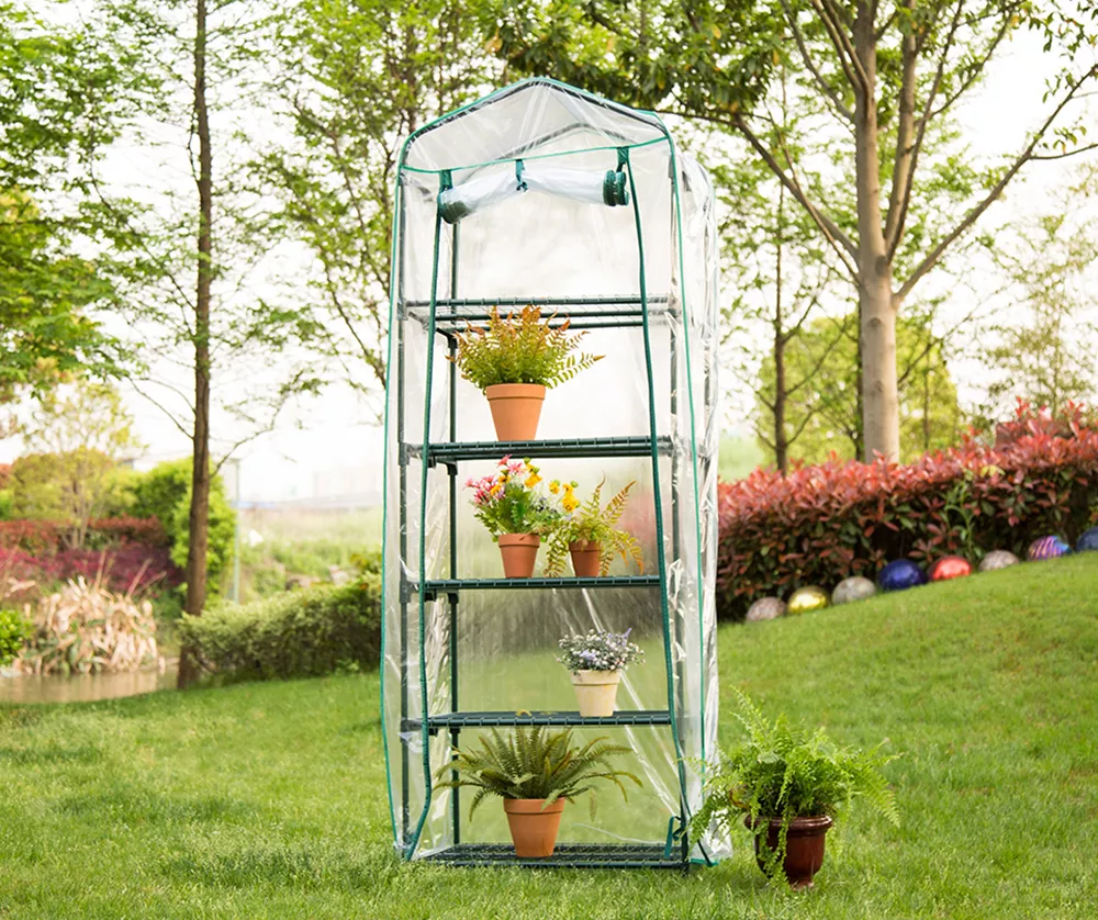 74.75" PVC & Metal 5-Tier Mini Greenhouse - Image 2