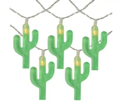 Northlight Green Cactus LED Wide Angle Light Set, 10-Lights
