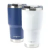 White & Navy Double Wall Stainless Steel Travel Tumbler, 2-Pack