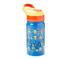 Blue Robot Flip Water Bottle, 12 Oz.