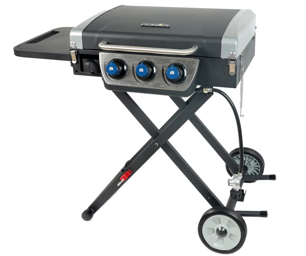 3-Burner Folding Gas Griddle With Lid - Image 3