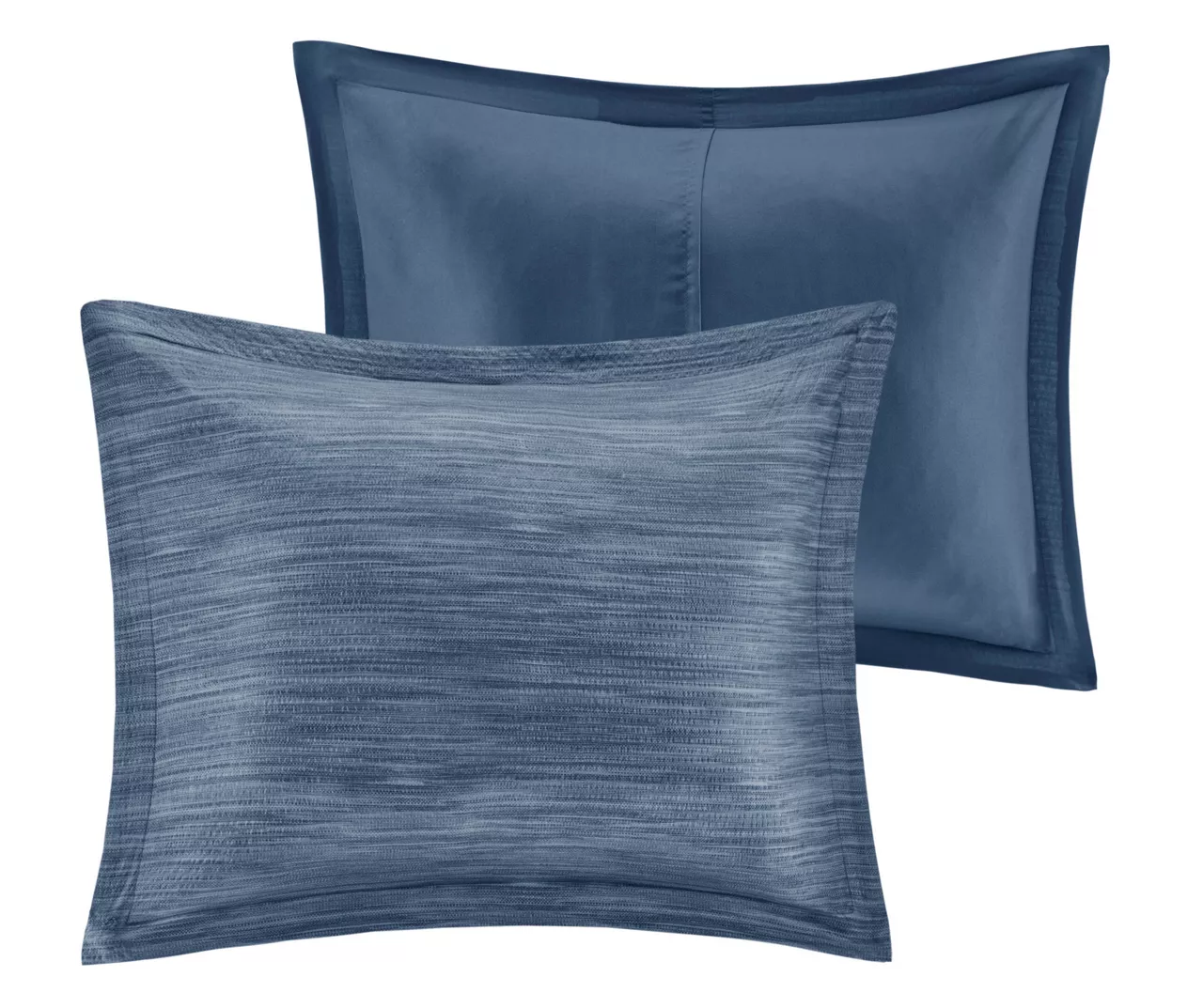 Kelan Navy Streak Patchwork Seersucker California King 7-Piece Comforter Set - Image 4