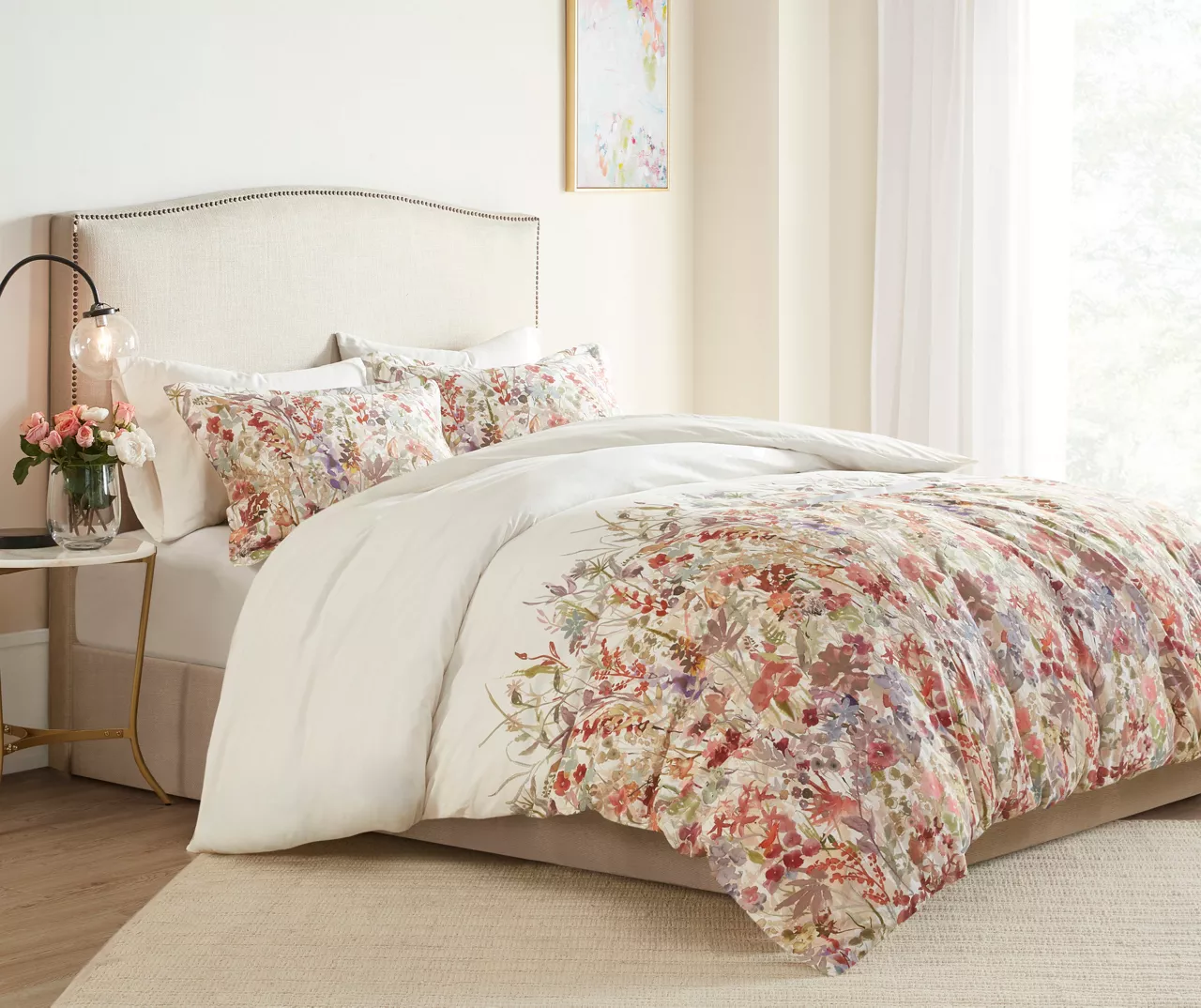 Julia Watercolor Floral Duvet Cover Set - Image 2