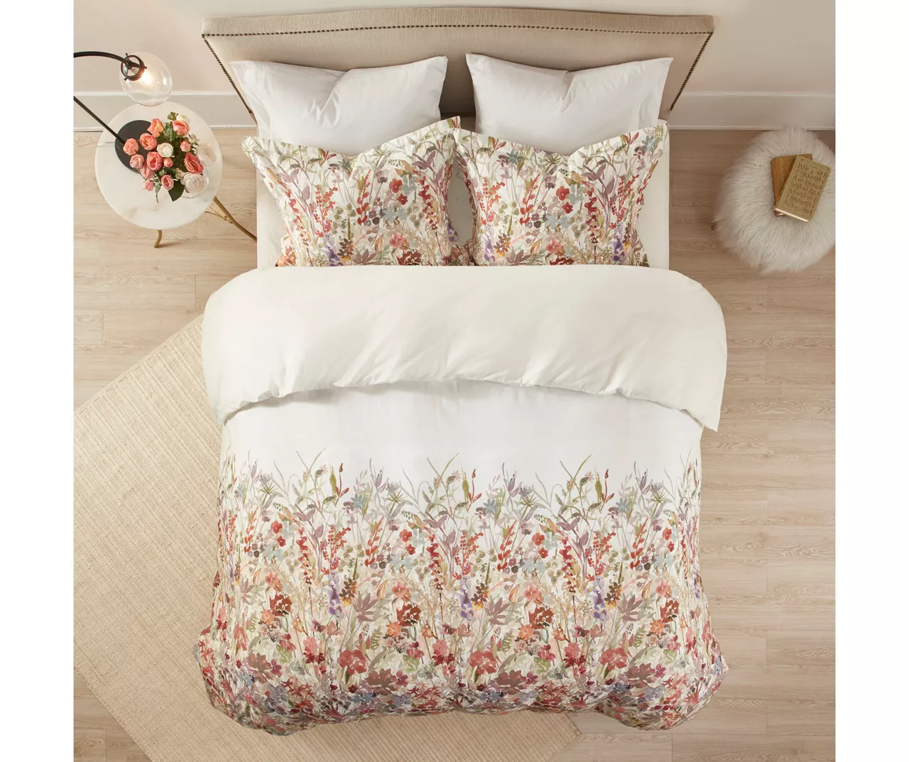 Julia Watercolor Floral Duvet Cover Set - Image 4