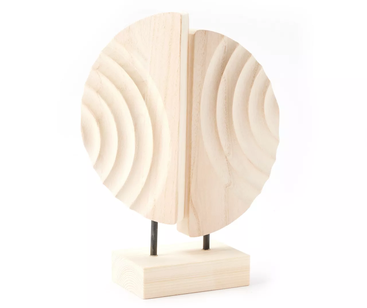 Zenspired Brown Carved Split Circle Tabletop Decor - Image 2