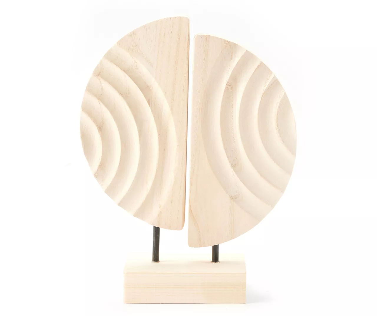 Zenspired Brown Carved Split Circle Tabletop Decor