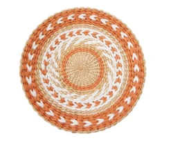 Orange & Brown Chevron Woven Wall Decor