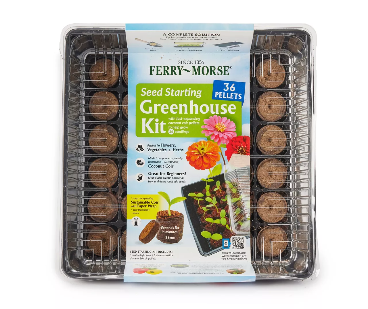 Seed Starting 36-Pellet Greenhouse Kit