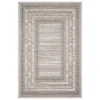 Summertime Gray & Ivory Geometric Borders Outdoor Area Rug, (5' X 7.5')