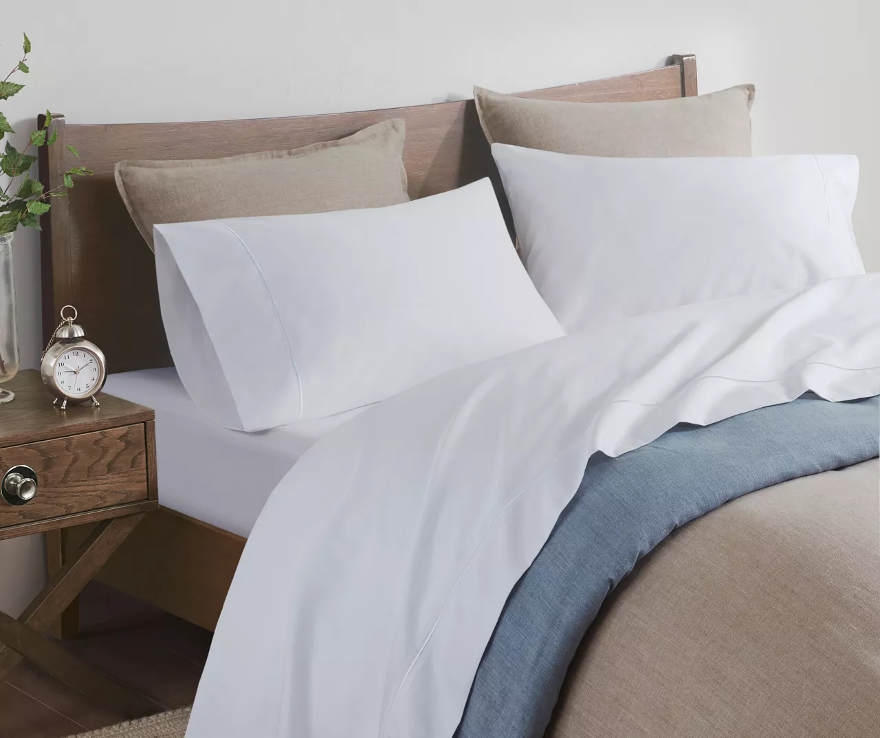 White 600-Thread Count Pima Cotton King 4-Piece Sheet Set - Image 2