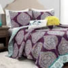 Lush Decor Harley Purple & Turquoise Paisley Arabesque Quilt Set