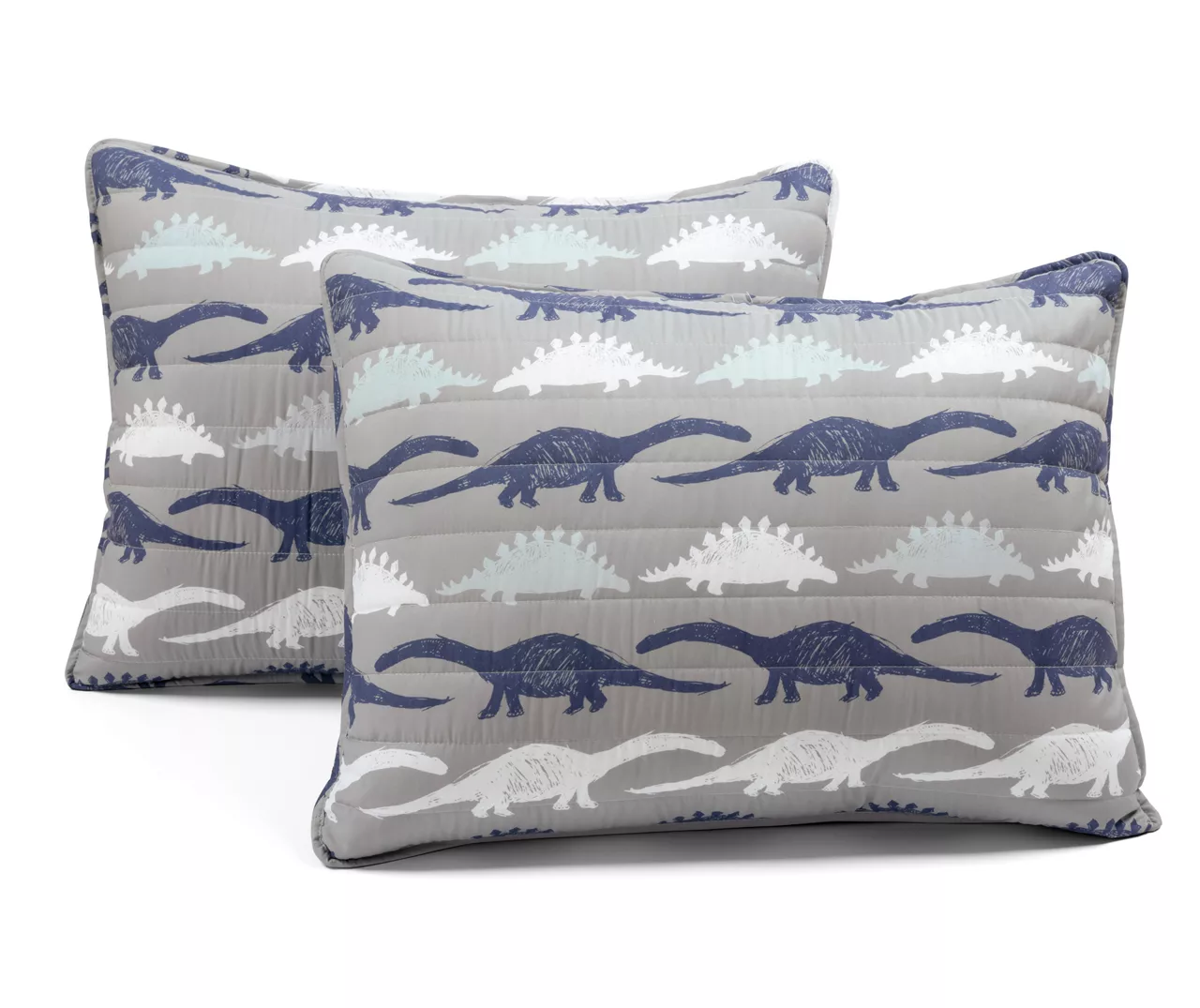 Navy & Gray Dinosaur Reversible Twin 2-Piece Quilt Set - Image 6