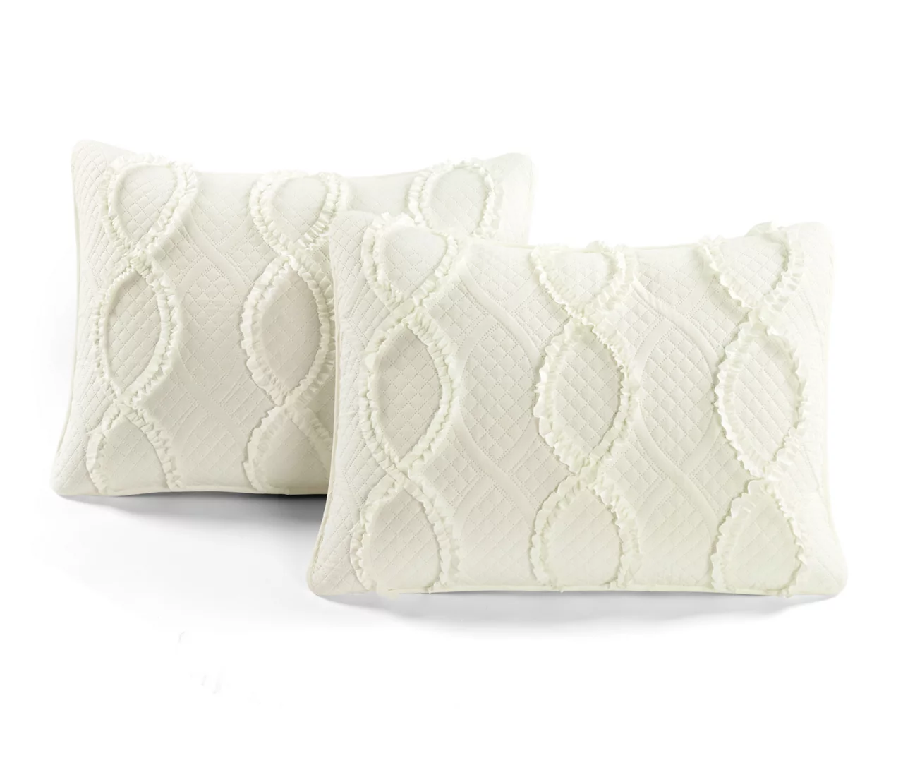 Lush Decor Avon Ivory Ruffled Helix Pattern Quilt Set - Image 7