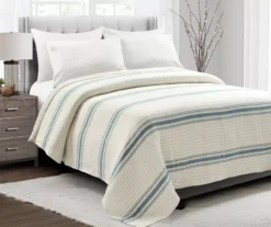 Lush Decor Farmhouse Stripe Quilted Coverlet