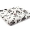 Thalia White & Brown Leopard Print Swirl Throw, (50" X 70")