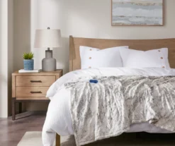 Marselle Marble Faux Fur Heated Throw, (50" X 70")