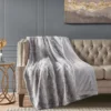 Marselle Stripe Oversize Faux Fur Throw, (60" X 70")