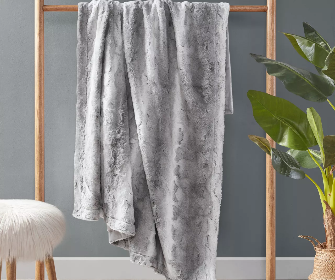 Marselle Stripe Oversize Faux Fur Throw, (60" X 70") - Image 7