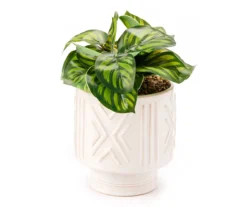 Wild Sedona Green Artificial Plant With White Geometric Pot