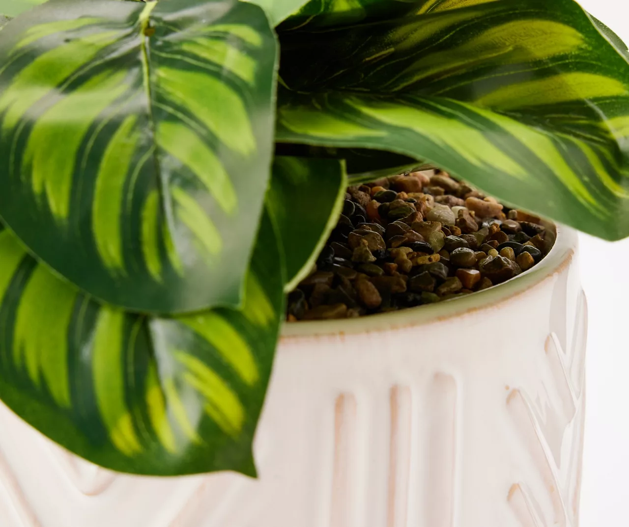 Wild Sedona Green Artificial Plant With White Geometric Pot - Image 2