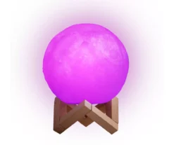 RGB LED Moon Lamp With Wood Stand