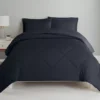 Anthracite Diamond-Quilted California King 7-Piece Comforter Set