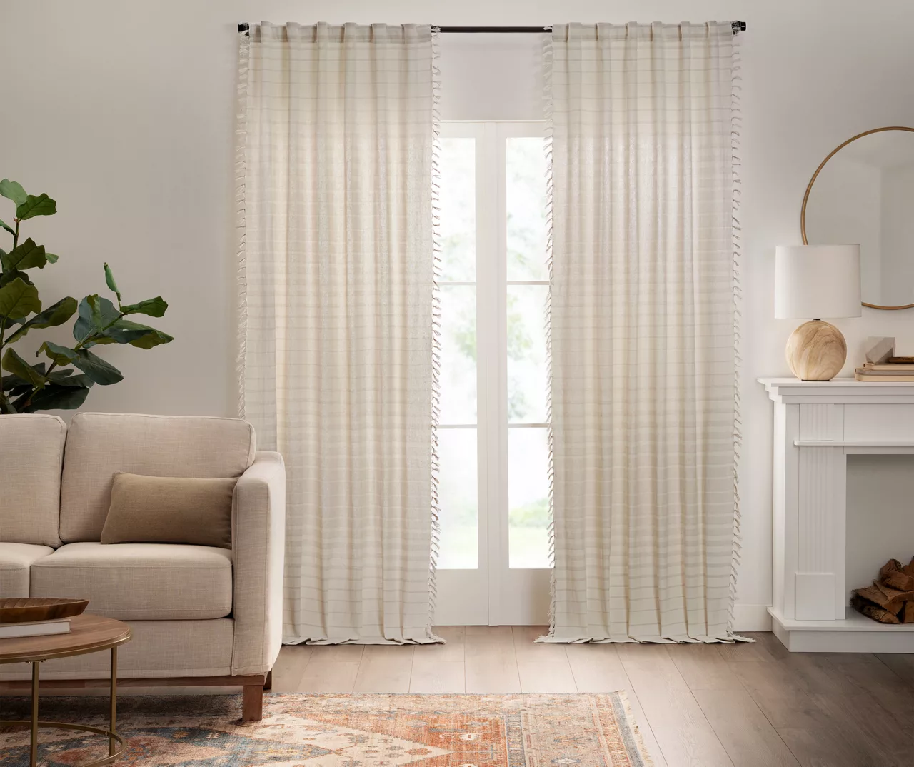 Mercantile Amari Stripe Light-Filtering Rod Pocket Curtain Panel