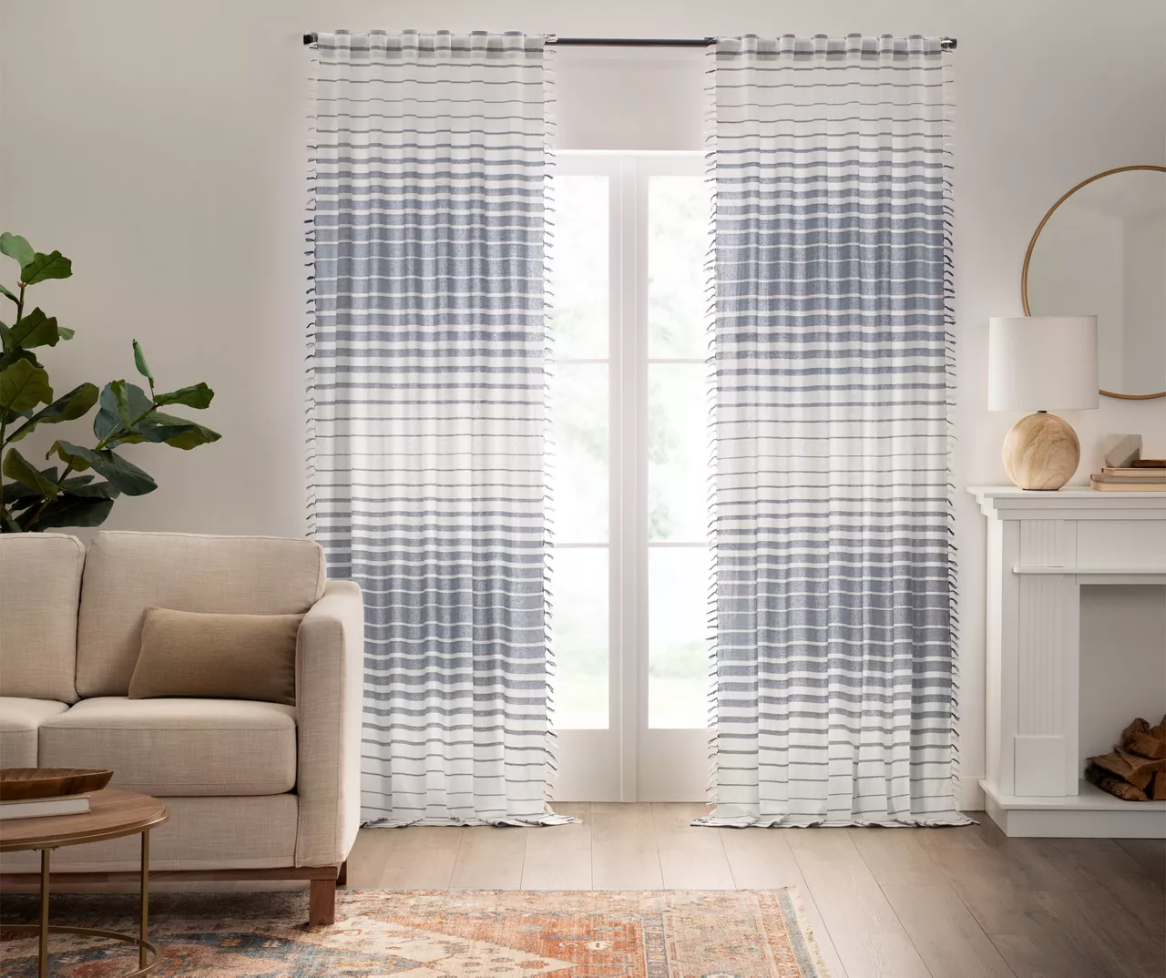 Mercantile Amari Stripe Light-Filtering Rod Pocket Curtain Panel - Image 2