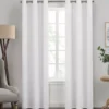 Kendall White Blackout Grommet Curtain Panel, (84")