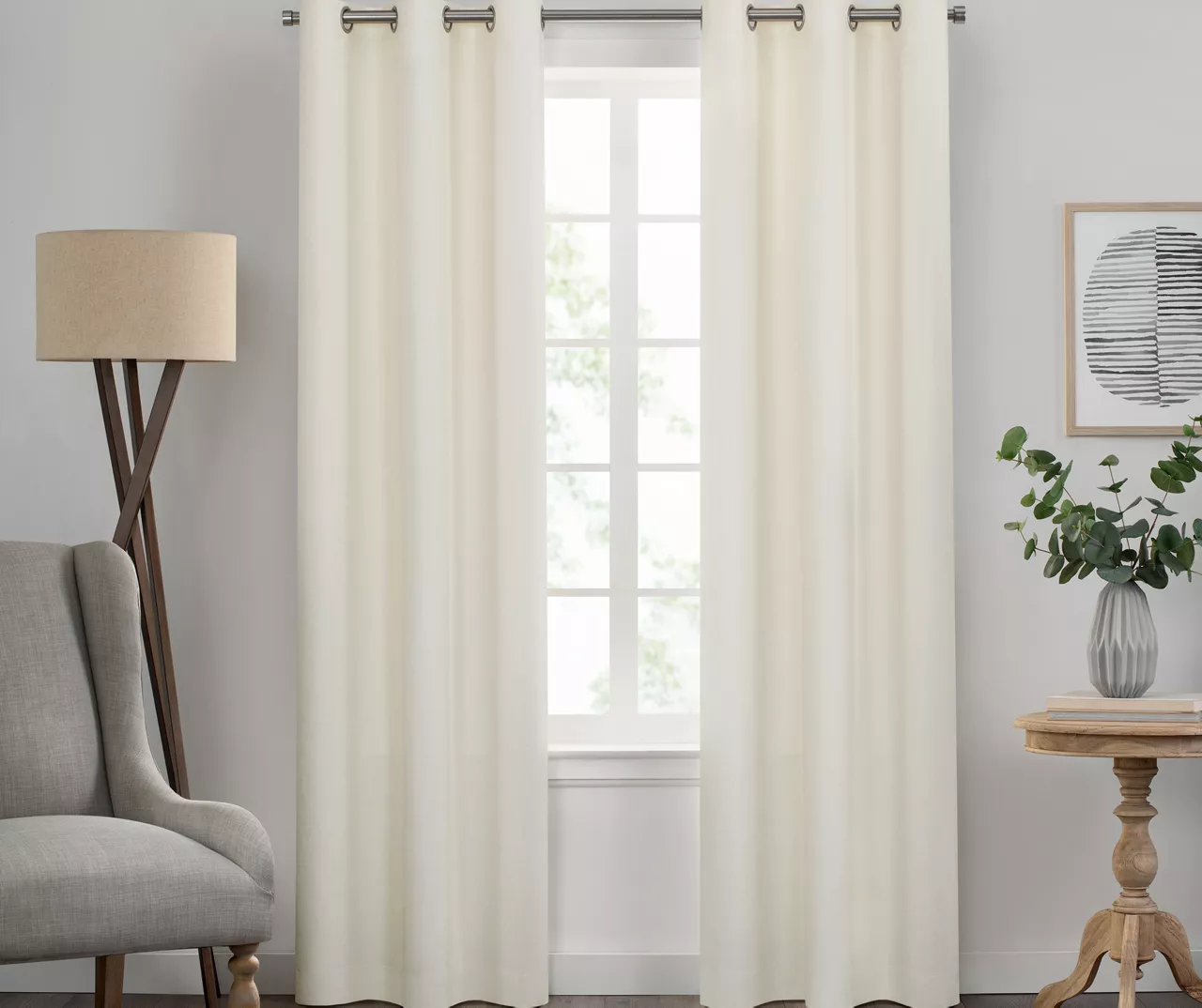 Kendall Ivory Blackout Grommet Curtain Panel, (84")