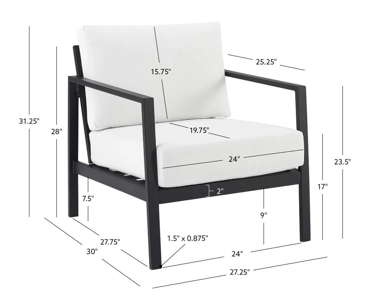 Marcy Metal Cushioned Patio Lounge Chair - Image 13