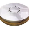 Lazy Susan With Porcelain Dip Bowls