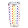 Rainbow Grid Stainless Steel Tumbler, 20 Oz.